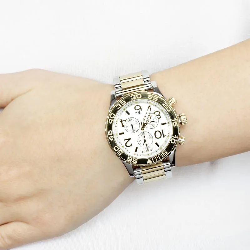 Nixon 42-20 Chronograph Champagne Dial Two-tone Men's Watch Men's Watch A037-1431