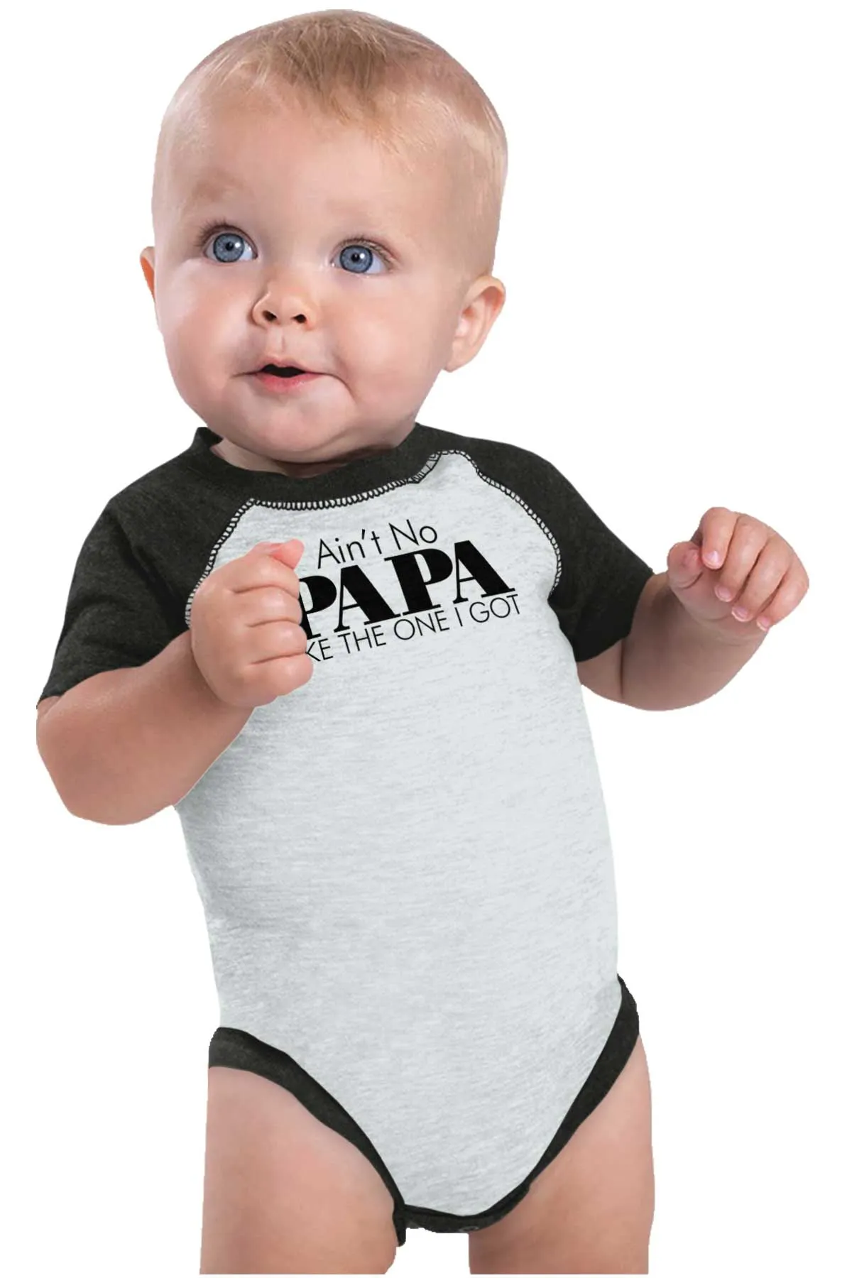 No Papa Like Me Raglan Romper Bodysuit