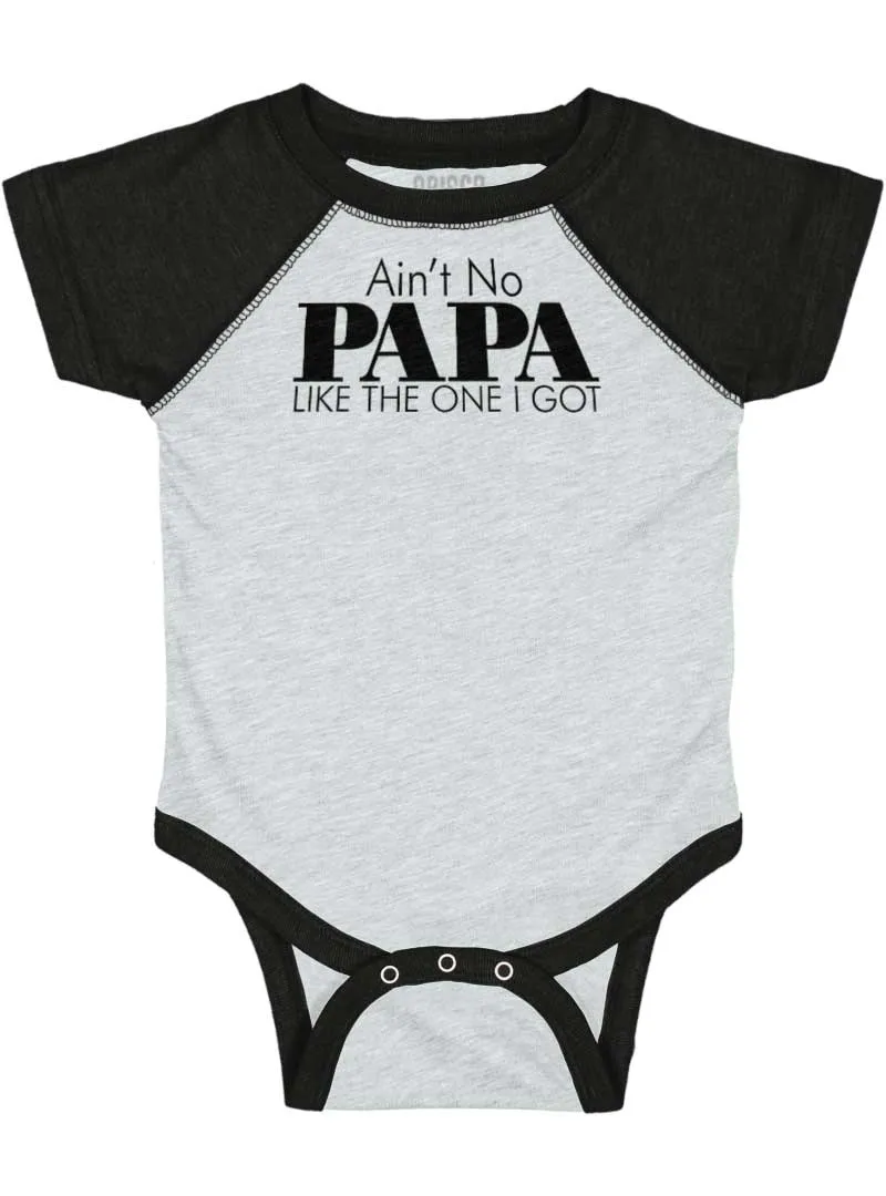 No Papa Like Me Raglan Romper Bodysuit