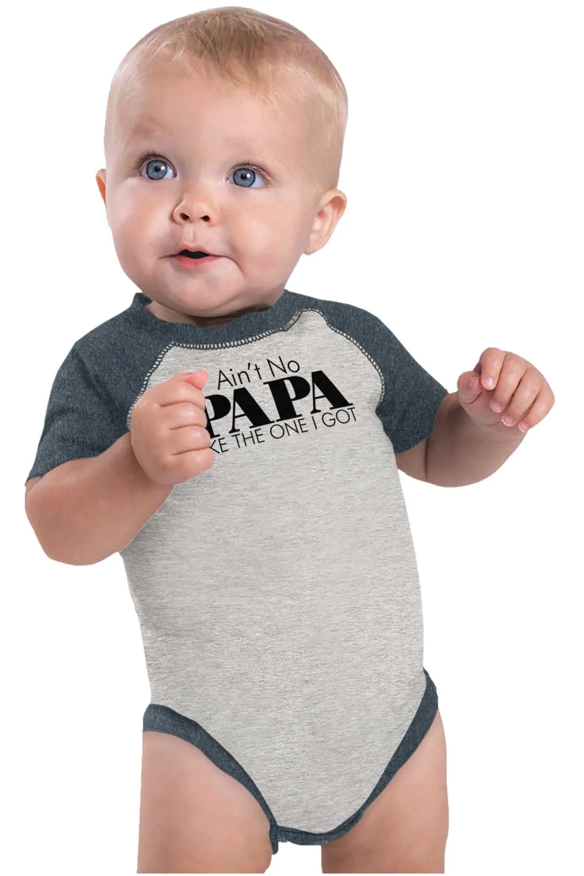 No Papa Like Me Raglan Romper Bodysuit