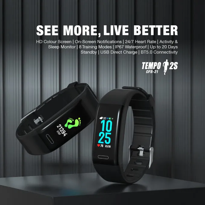 oraimo Tempo 2S 8 Training Modes Smart Fitband