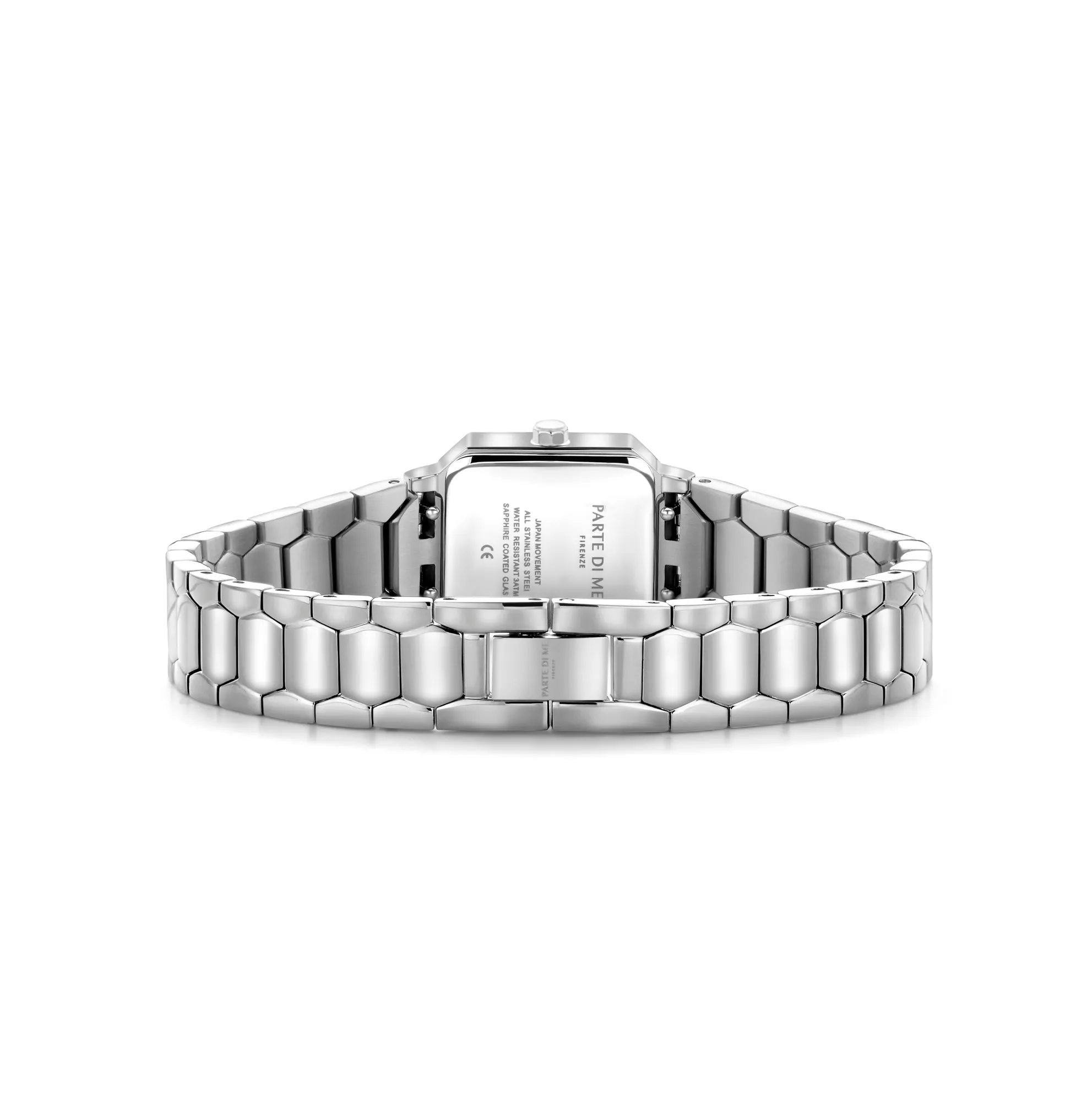 Orologio square ladies watch silver coloured and white