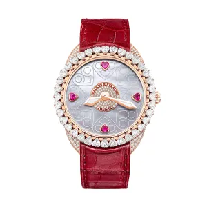 Queen of Hearts 40 Luxury Diamond Watch for Women - 40 mm Rose Gold - Backes & Strauss