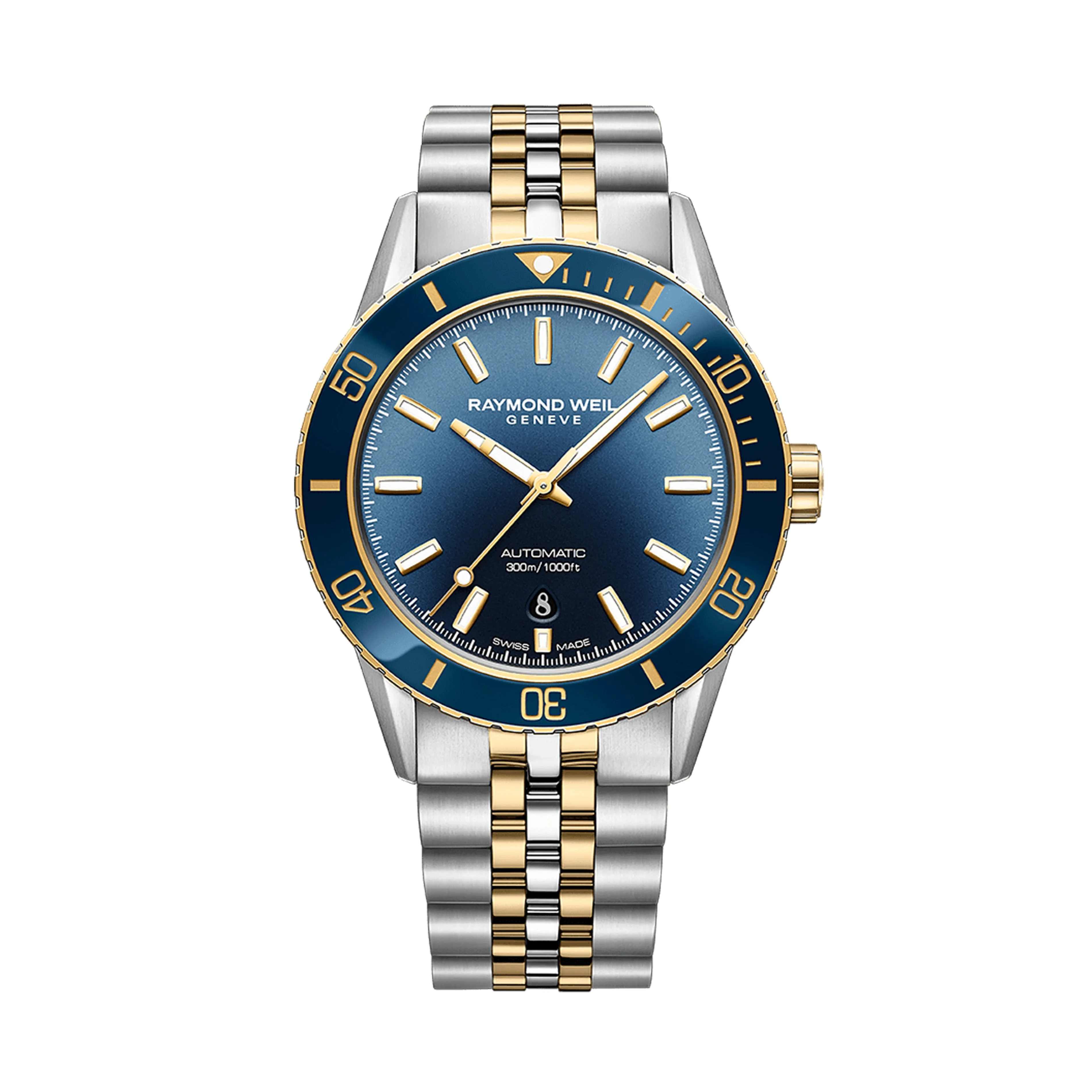 Raymond Weil - Freelancer Diver Men's Two-Tone Gradient Blue Dial Bracelet Watch 2775-SP3-50051
