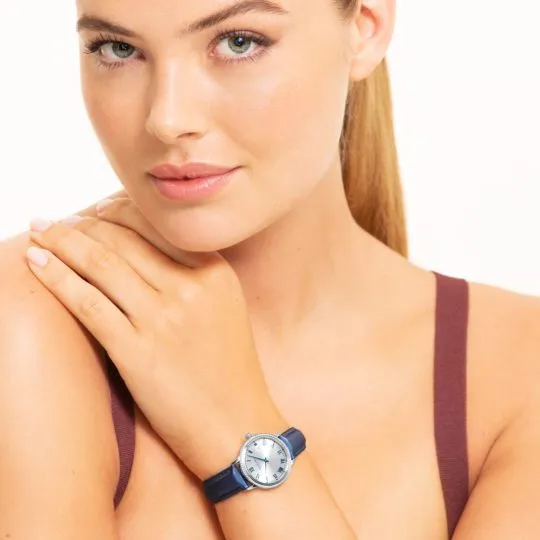Raymond Weil - Toccata Ladies 76 Diamonds Blue Satin Strap Quartz Watch 5985-SCS-00653