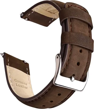 Ritche Christmas Gift Quick Release Leather Watch Bands Genuine Watch Straps for Men Women- 18mm 20mm 21mm 22mm 23mm 24mm Top Grain Leather Watch Strap, White Elephant Gifts, Stocking Stuffers for Men