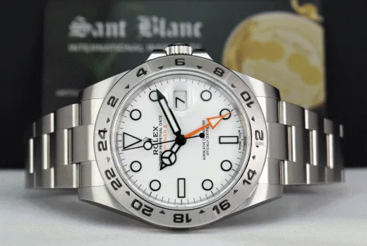 ROLEX 42mm Stainless Steel Explorer II POLAR White BOX & CARD 216570