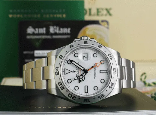 ROLEX 42mm Stainless Steel Explorer II POLAR White BOX & CARD 216570
