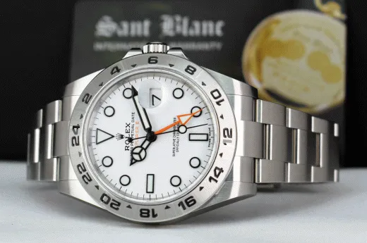 ROLEX 42mm Stainless Steel Explorer II POLAR White BOX & CARD 216570
