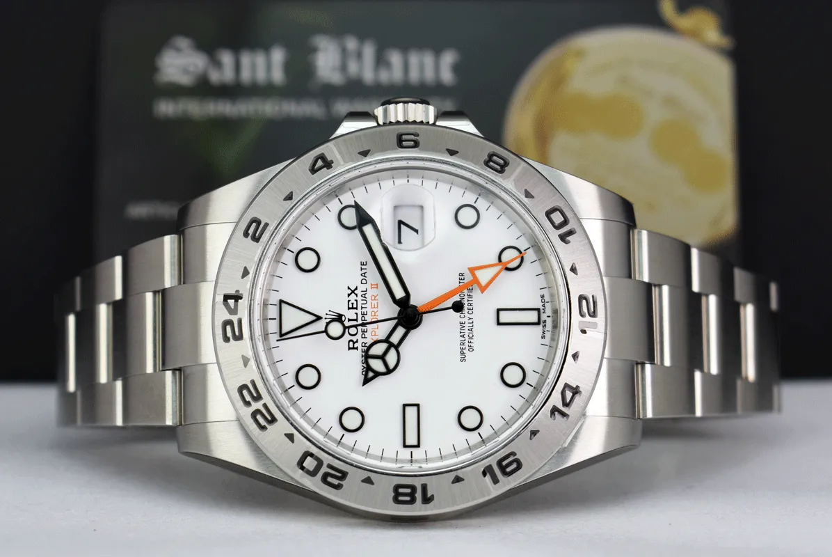 ROLEX 42mm Stainless Steel Explorer II White Dial Model 216570