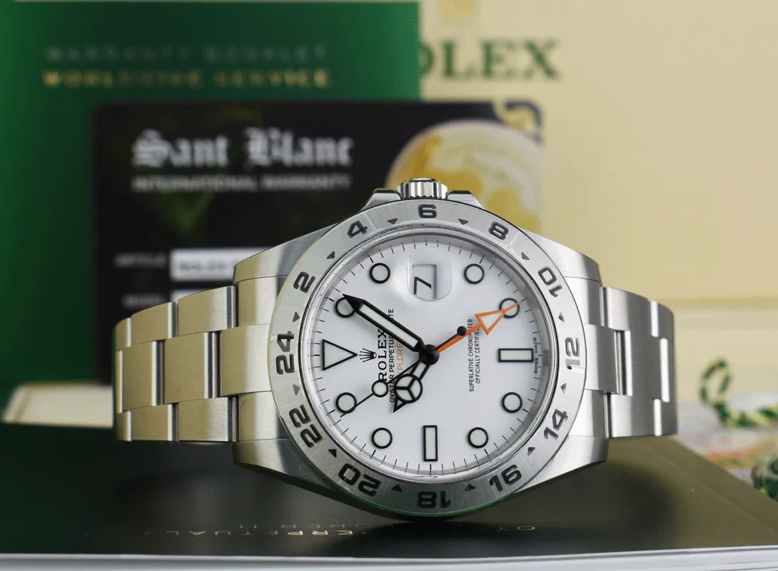 ROLEX 42mm Stainless Steel Explorer II White Dial Model 216570