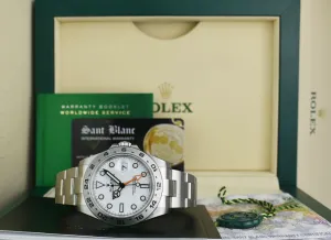 ROLEX 42mm Stainless Steel Explorer II White Dial Model 216570