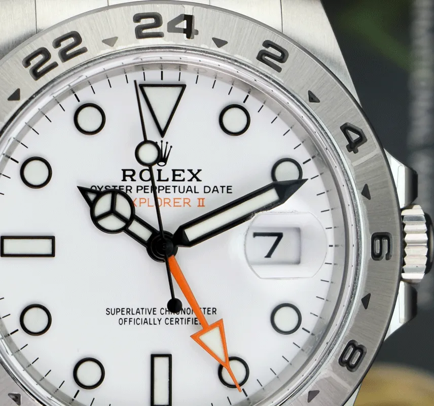 ROLEX 42mm Stainless Steel Explorer II White Dial Model 216570