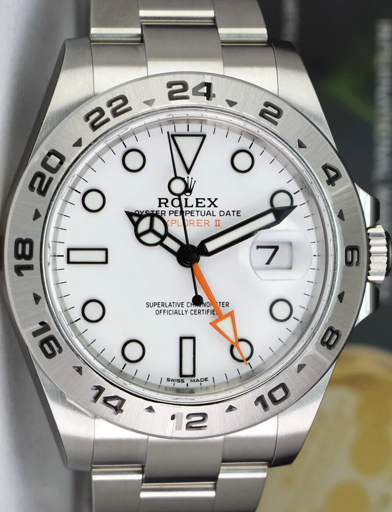 ROLEX 42mm Stainless Steel Explorer II White Dial Model 216570