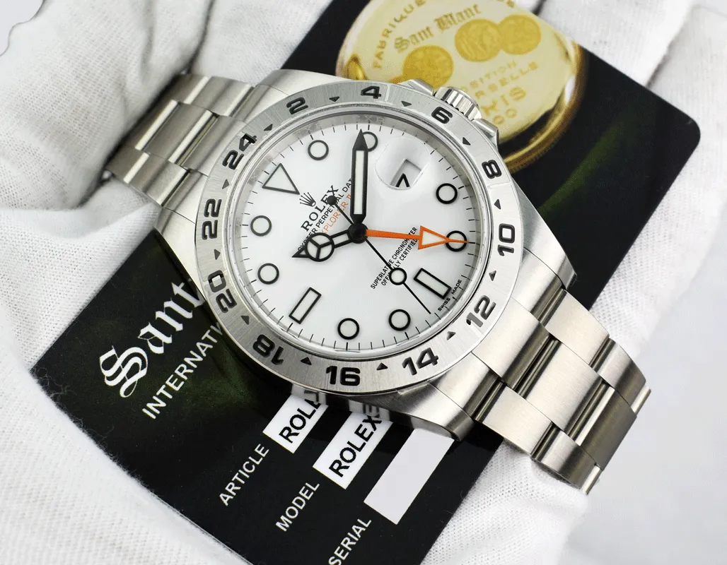 ROLEX 42mm Stainless Steel Explorer II White Dial Model 216570