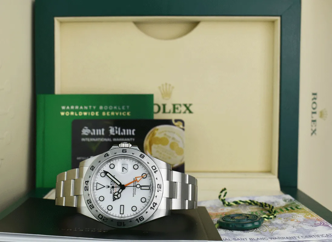 ROLEX 42mm Stainless Steel Explorer II White Dial Model 216570