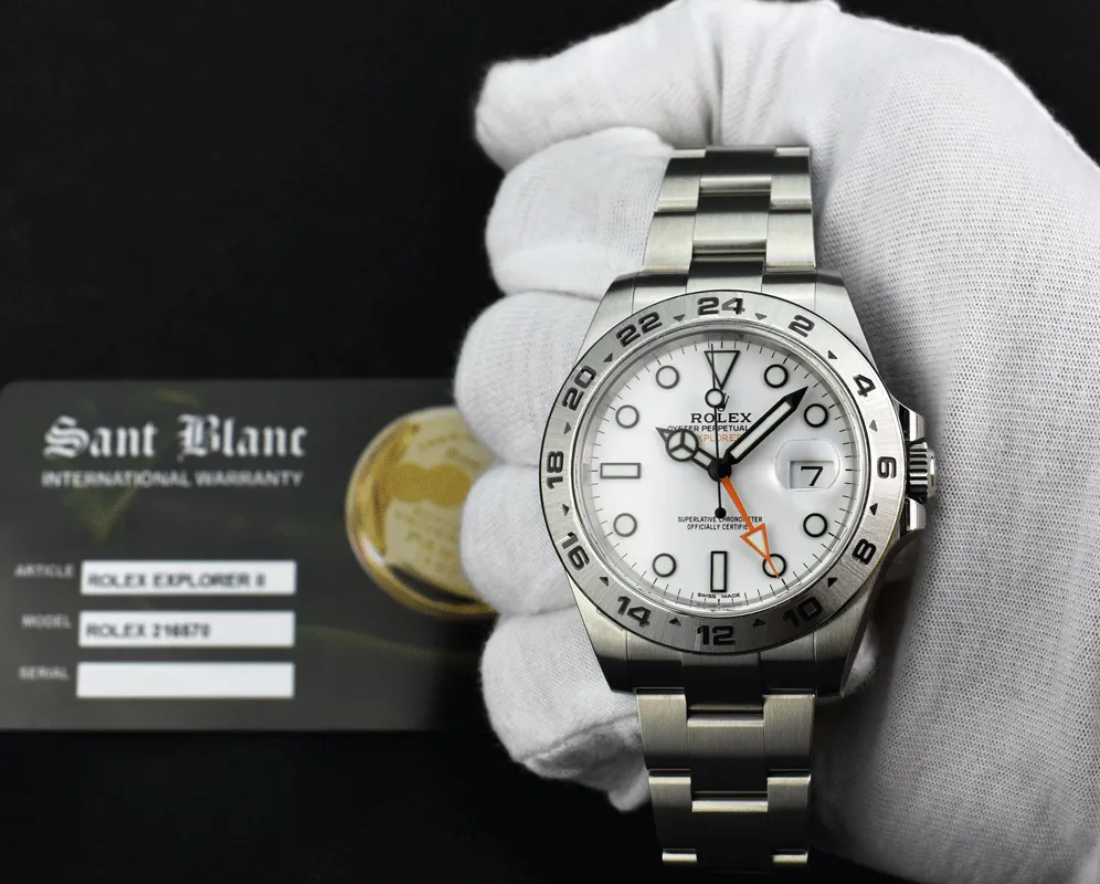 ROLEX 42mm Stainless Steel Explorer II White Dial Model 216570