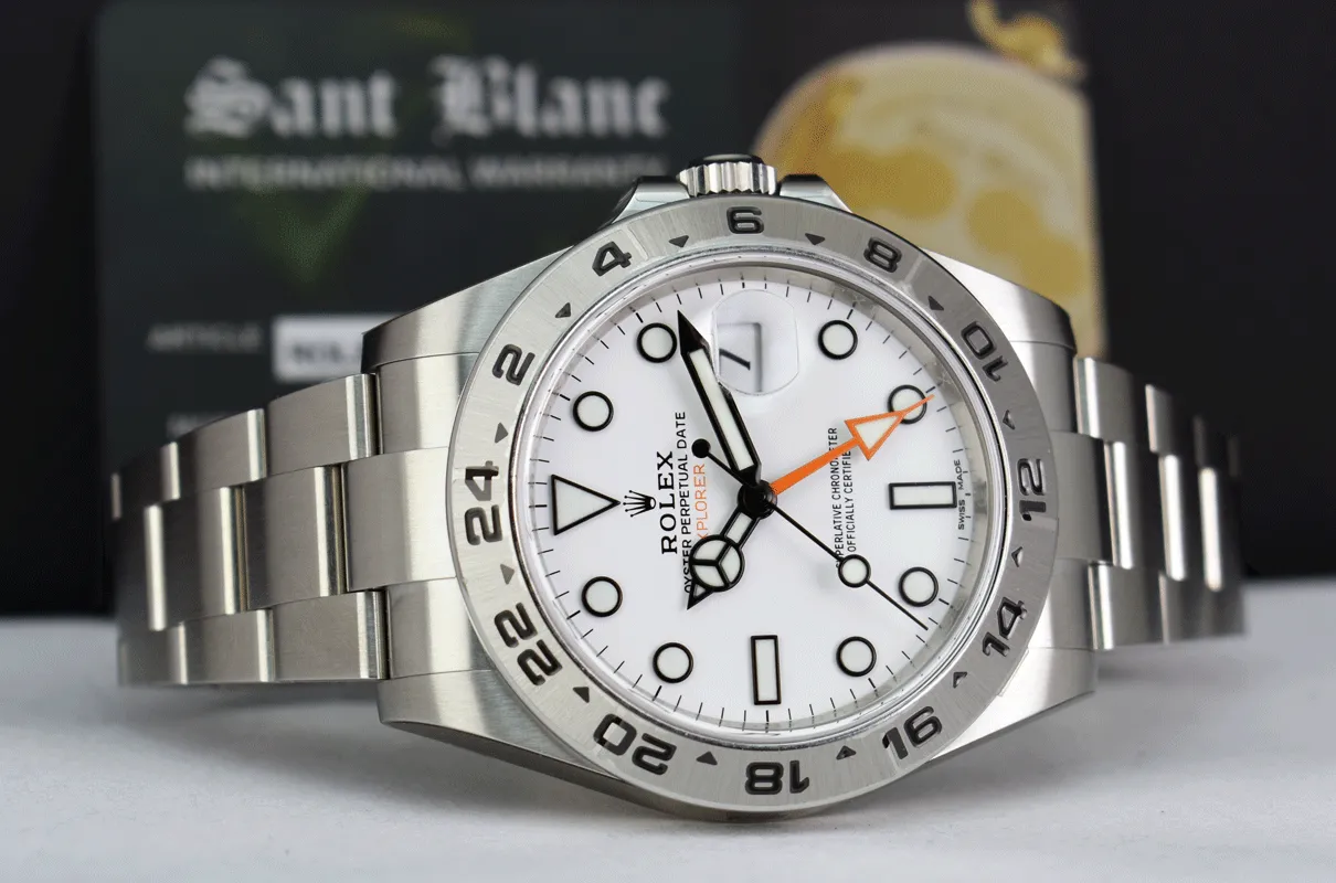 ROLEX 42mm Stainless Steel Explorer II White Dial Model 216570