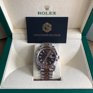 Rolex Datejust 41 Everose 126331 Chocolate Dial Watch Unworn