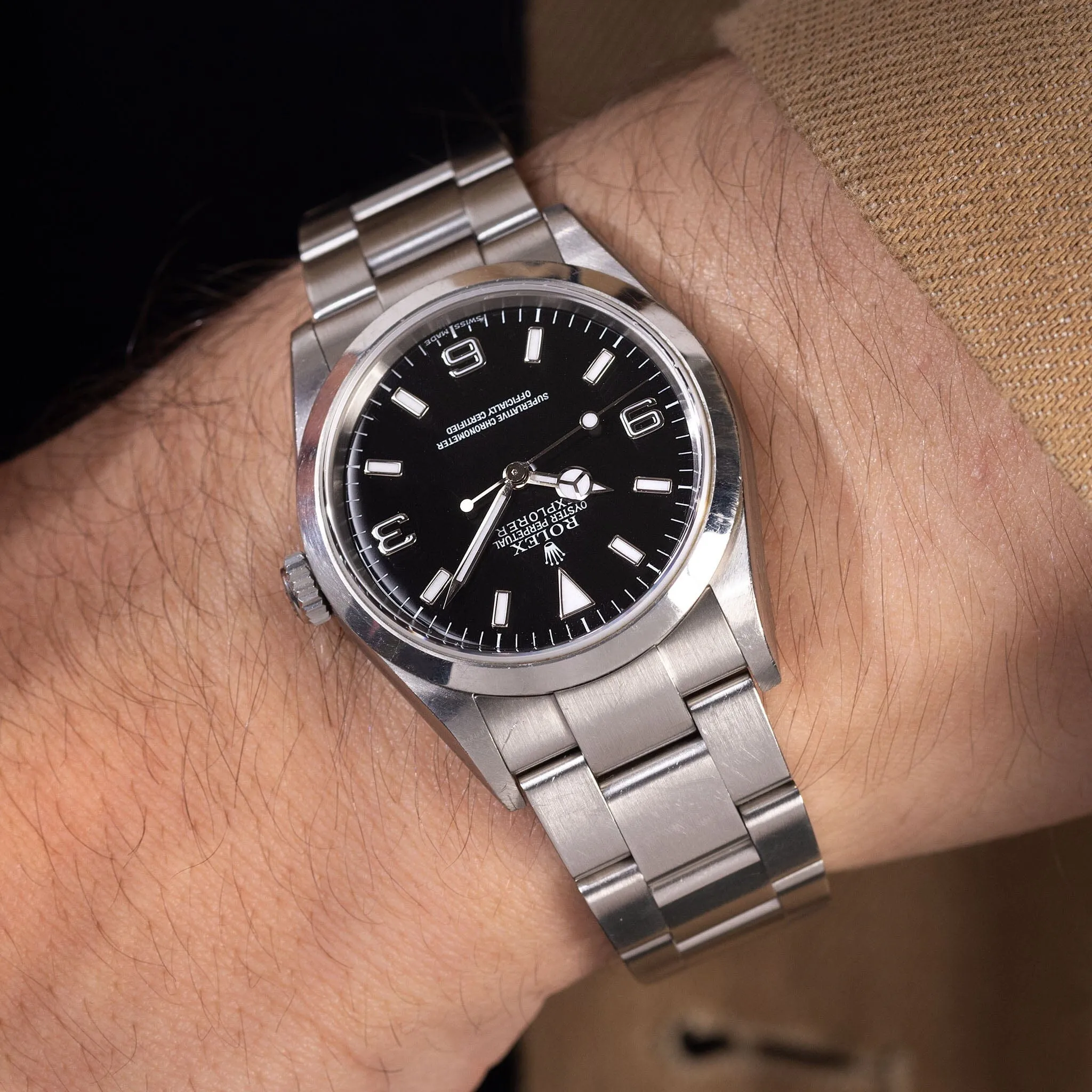 Rolex Explorer 114270 Unpolished with Box and Papers from Original Owner