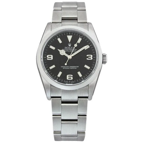 Rolex Explorer Black Dial Stainless Steel Oyster Bracelet Automatic Men's Watch 114270BKAO 114270-BKAO
