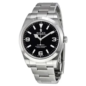 Rolex Explorer Black Dial Stainless Steel Oyster Bracelet Automatic Men's Watch 214270BKASO m214270-0003