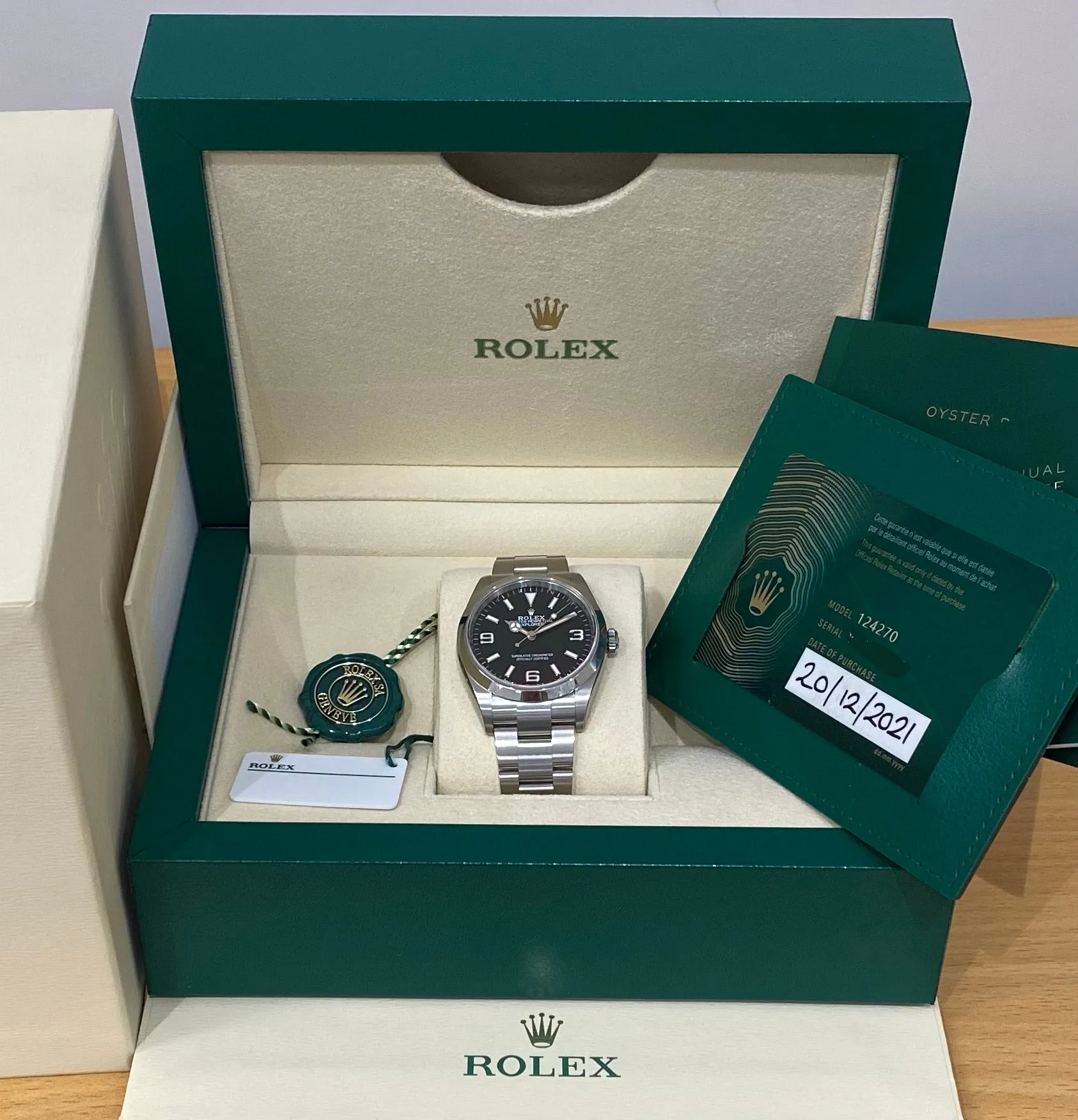 Rolex Explorer I, 36mm. Ref: 124270 (Stickers B/P Unworn 2021)