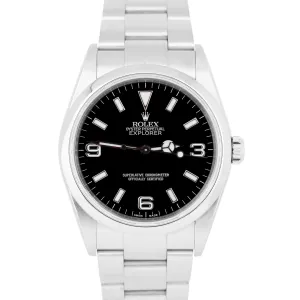 Rolex Explorer I Black 36mm 3-6-9 Stainless Steel Oyster Automatic Watch 114270