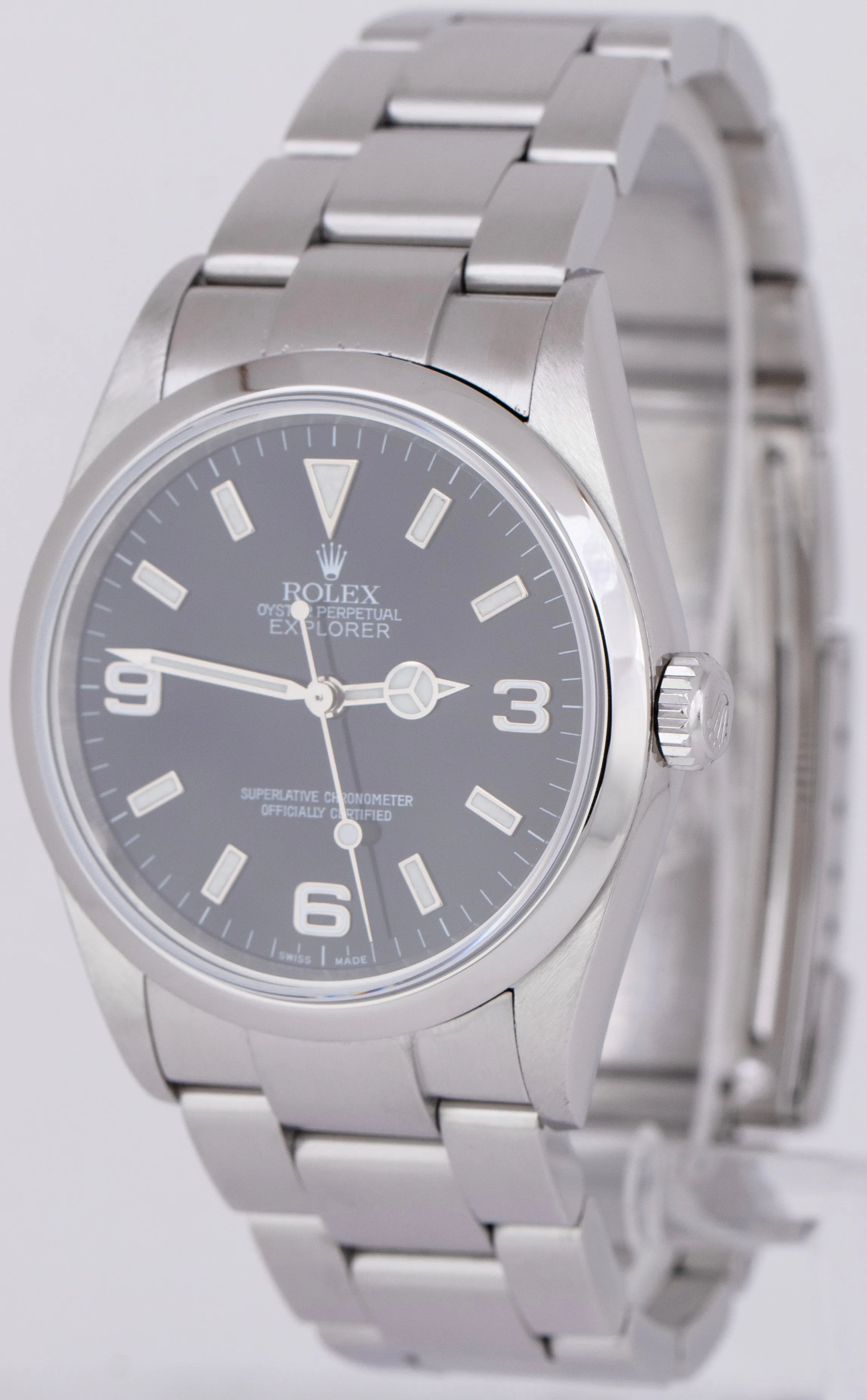 Rolex Explorer I Black 36mm 3-6-9 Stainless Steel Oyster Automatic Watch 114270