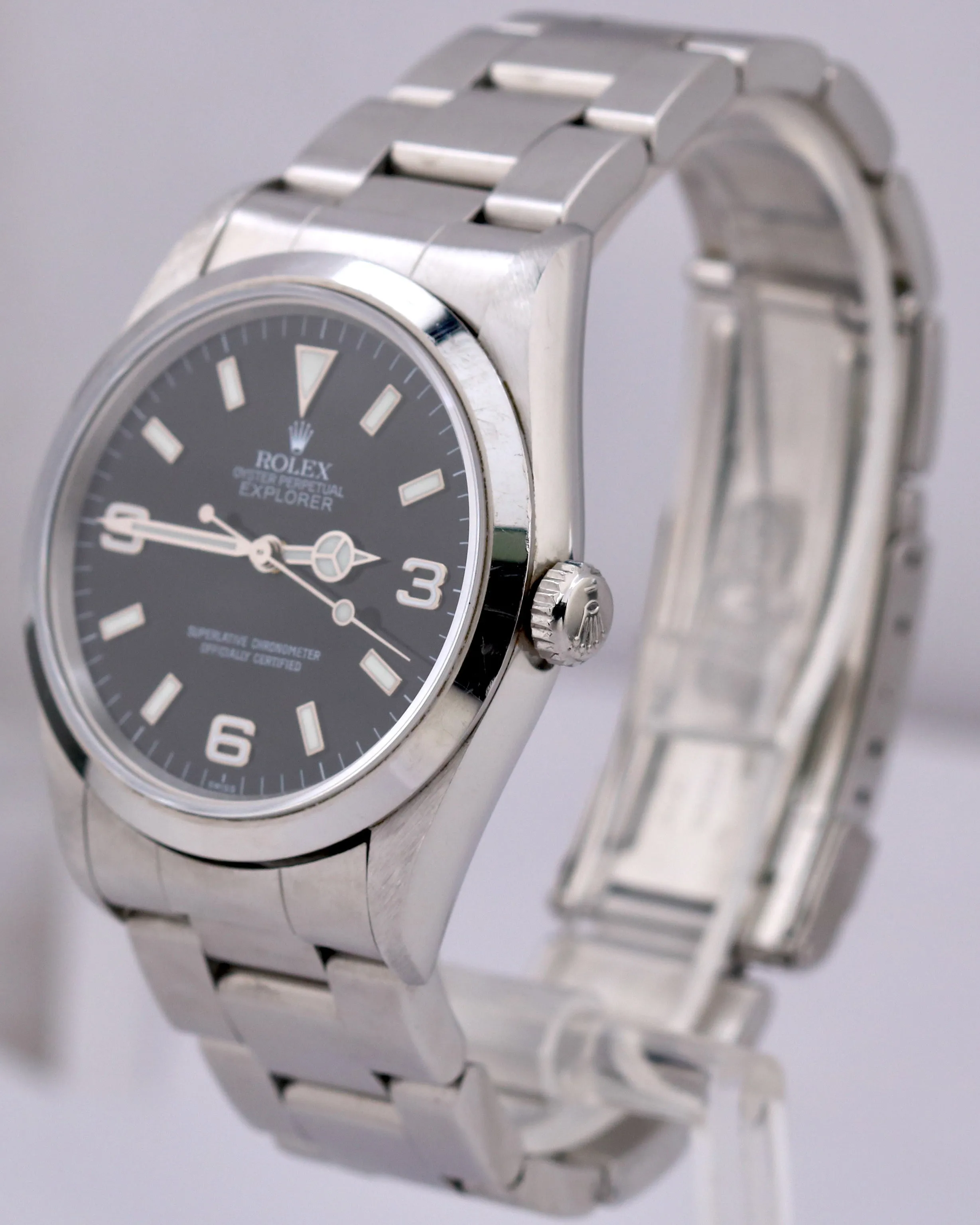Rolex Explorer I Black SWISS ONLY 36mm Oyster Stainless Steel 14270 Watch