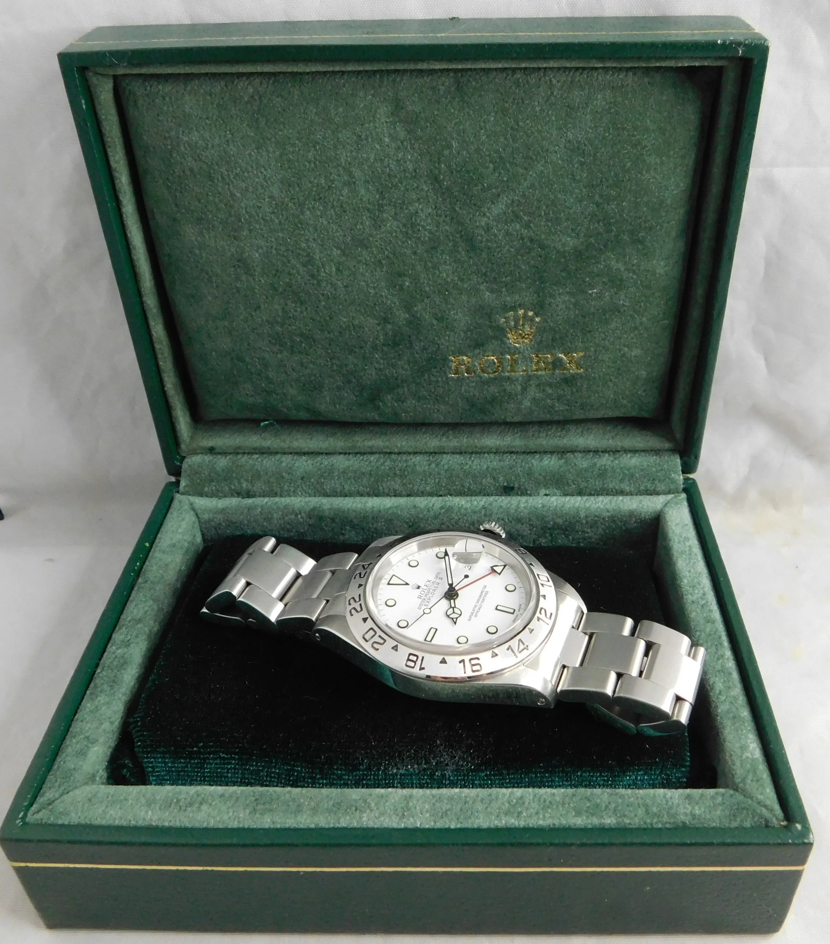 Rolex Explorer II White Polar Dial 16570 SS Vintage 1999 GMT Mens Watch....40mm