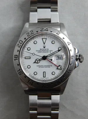 Rolex Explorer II White Polar Dial 16570 SS Vintage 1999 GMT Mens Watch....40mm