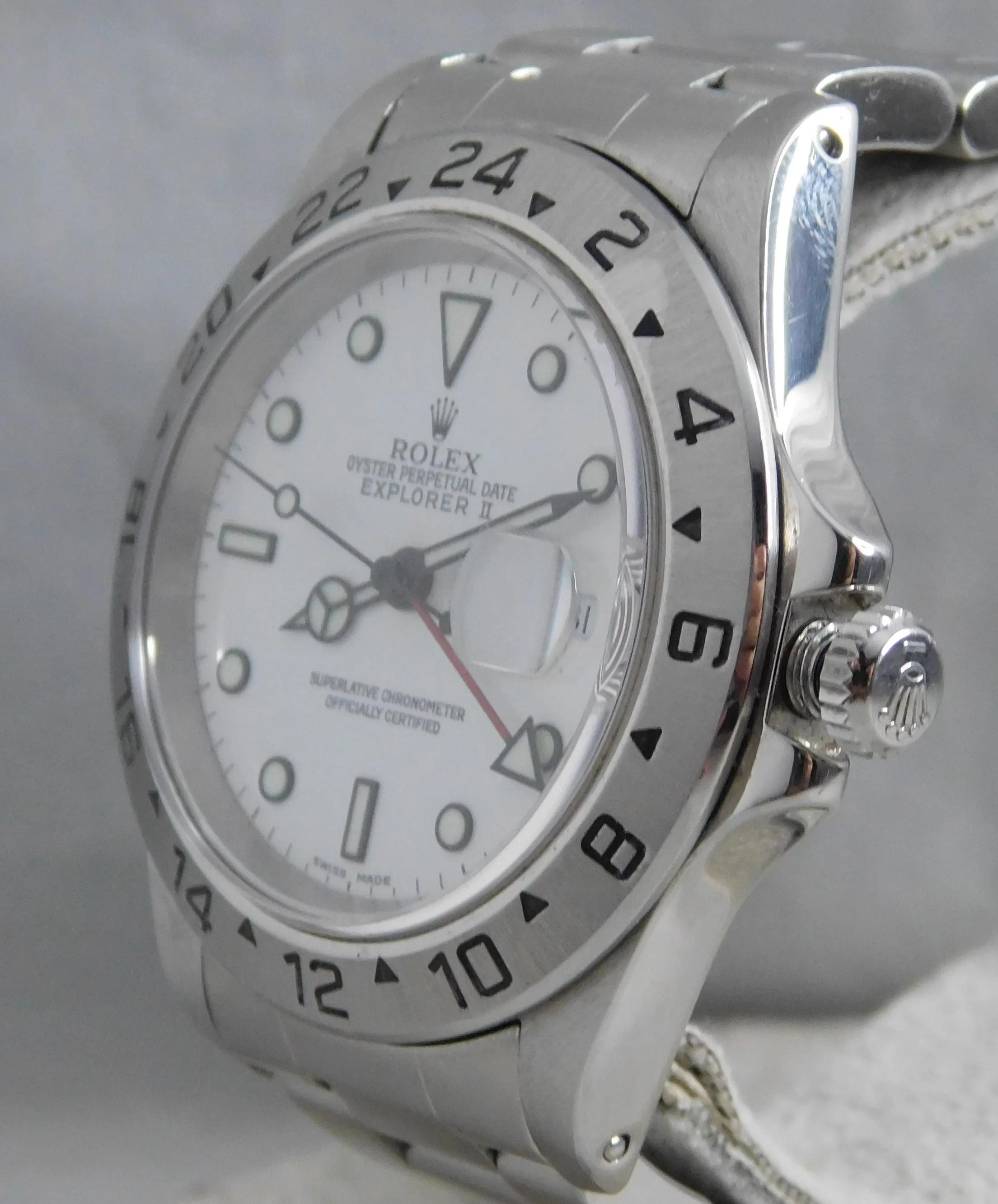 Rolex Explorer II White Polar Dial 16570 SS Vintage 1999 GMT Mens Watch....40mm