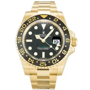Rolex GMT Master 2 Gold Black Dial Replica 116718