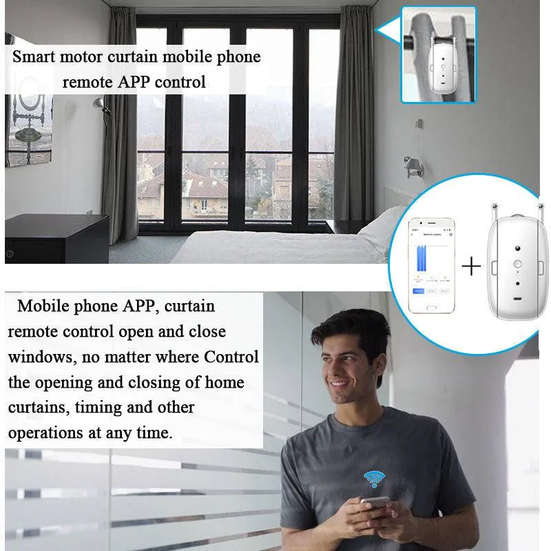 Smart Curtain Robot Bluetooth Curtain Driver Motor Smart APP Control Works With Alexa and Google Home