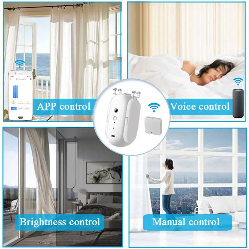 Smart Curtain Robot Bluetooth Curtain Driver Motor Smart APP Control Works With Alexa and Google Home