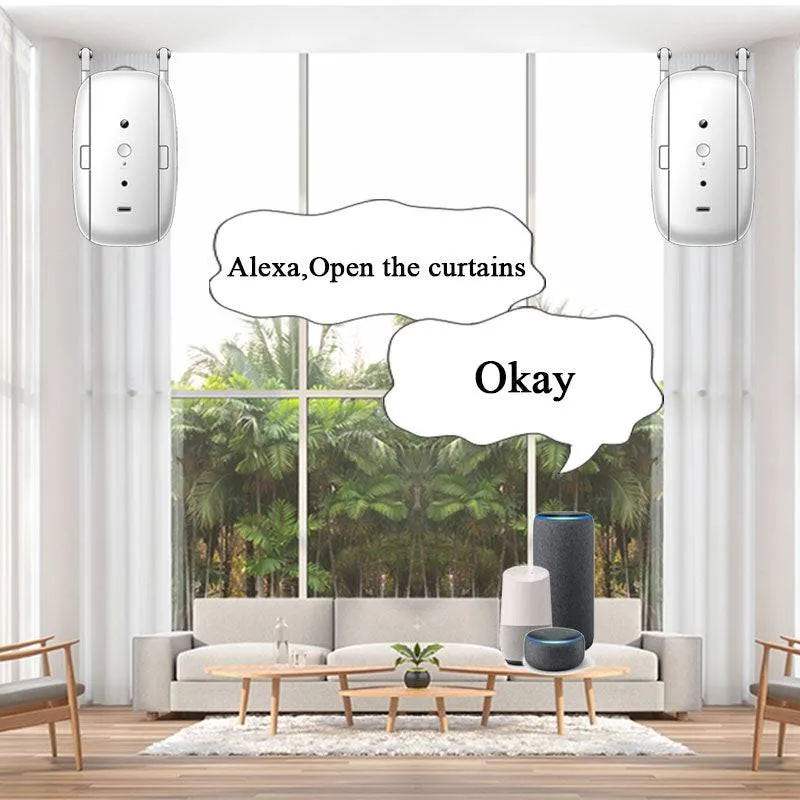 Smart Curtain Robot Bluetooth Curtain Driver Motor Smart APP Control Works With Alexa and Google Home