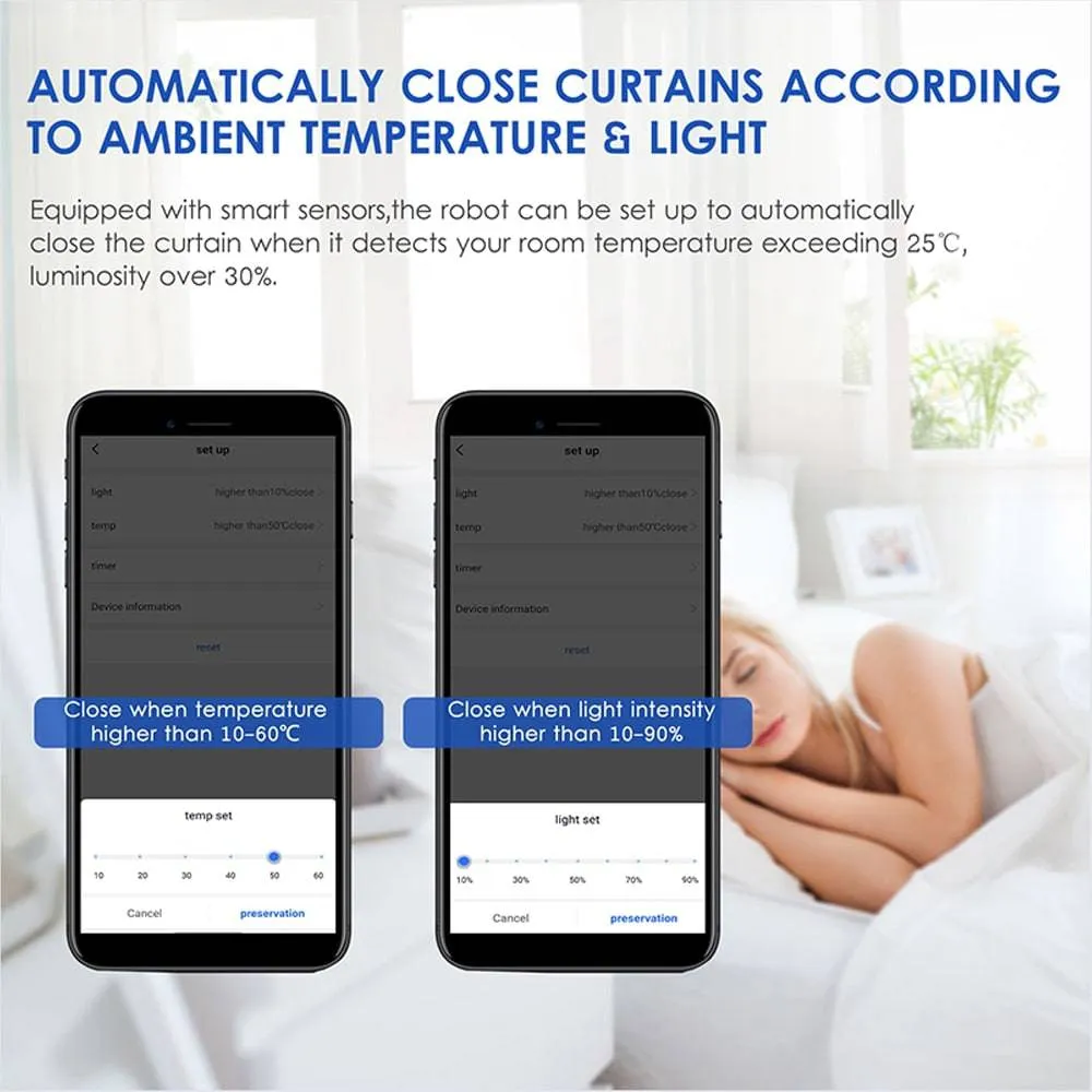 Smart Curtain Robot Bluetooth Curtain Driver Motor Smart APP Control Works With Alexa and Google Home