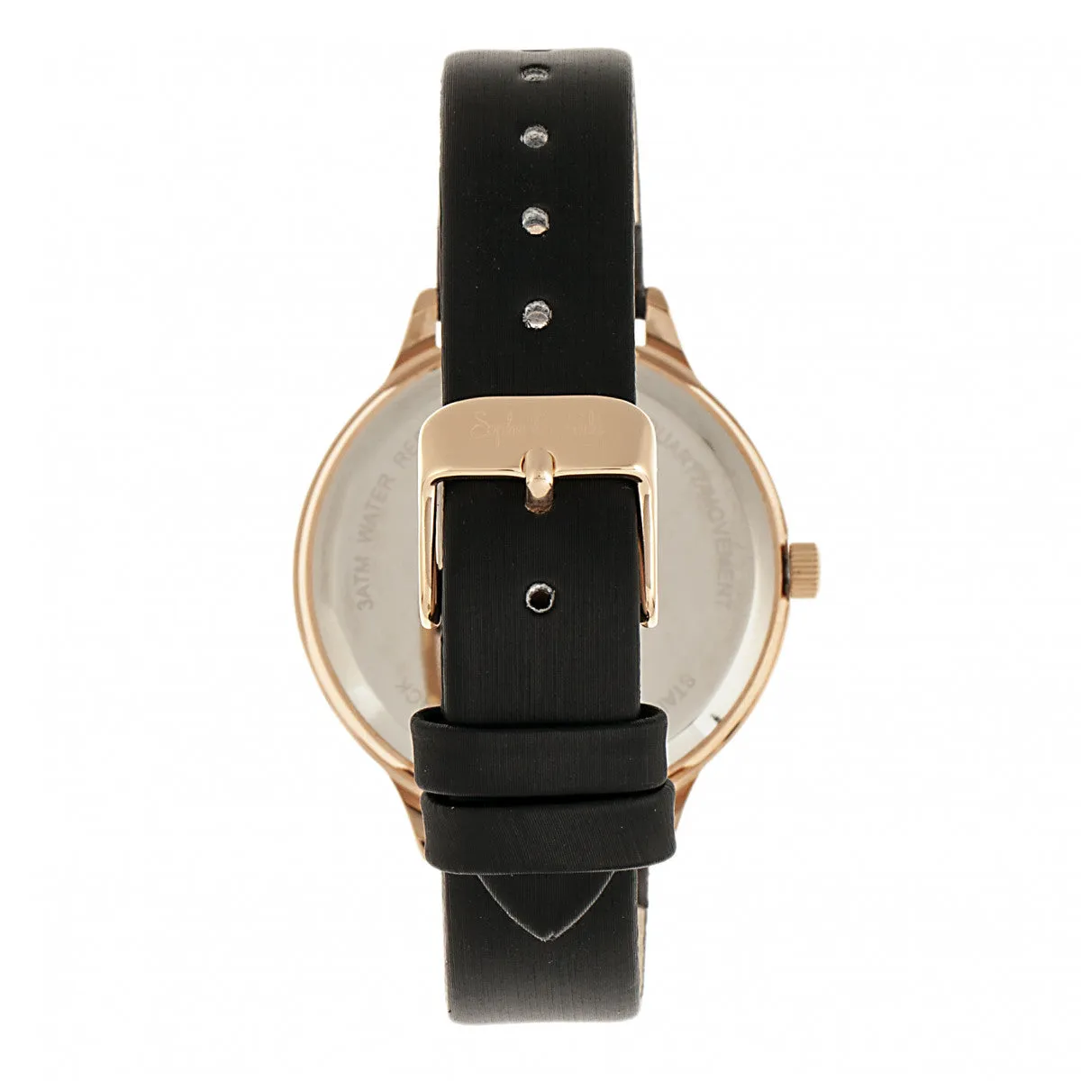 Sophie & Freda Rio Grande Leather-Band w/Swarovski Crystals - Rose Gold/Black