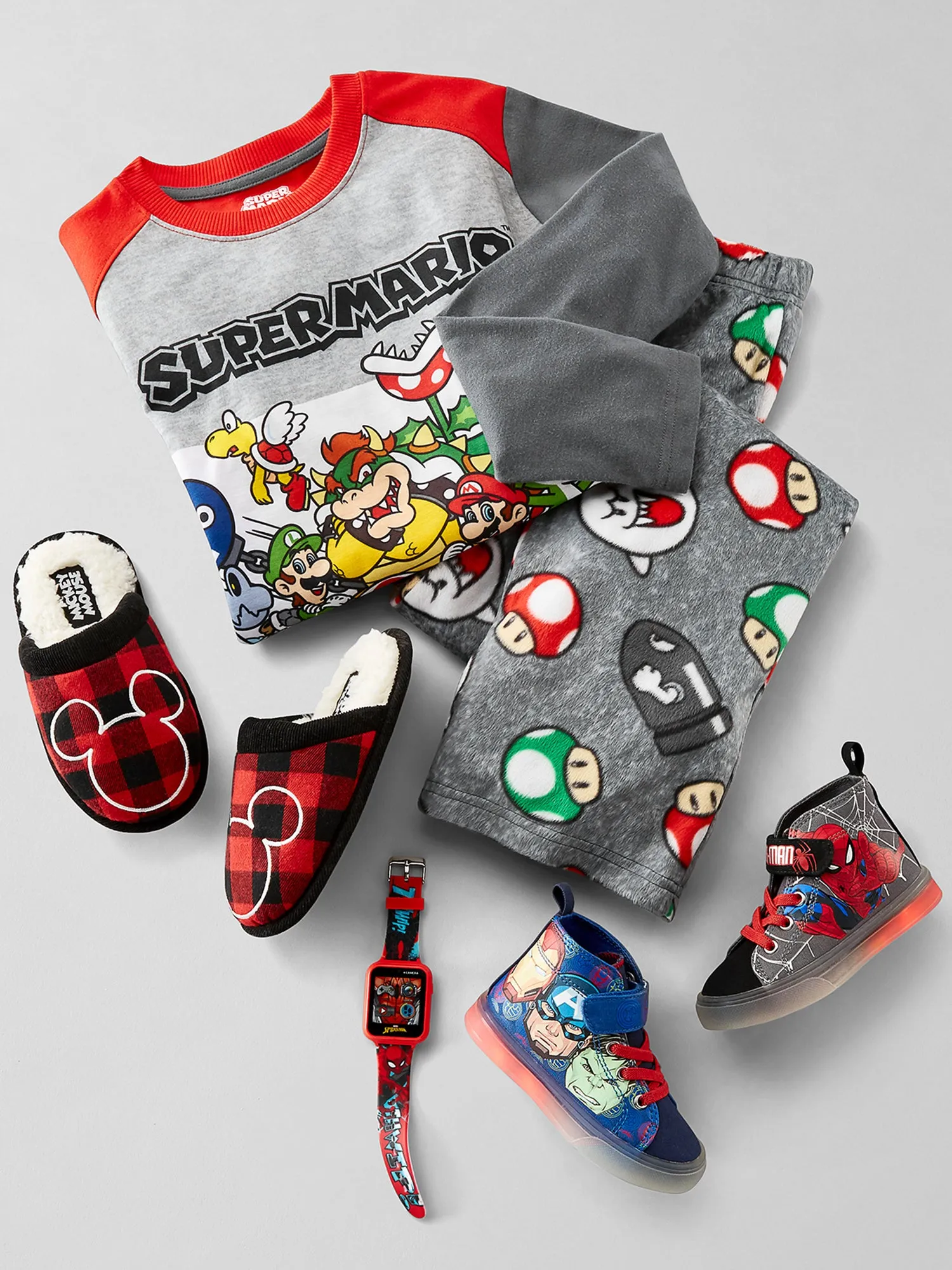Spiderman iTime Kids Smart Watch - Include: 3 wallpapers, 10 clock faces, step counter, alarm, timer, stopwatch, games, selfie photo & video camera, voice recorder & calculator