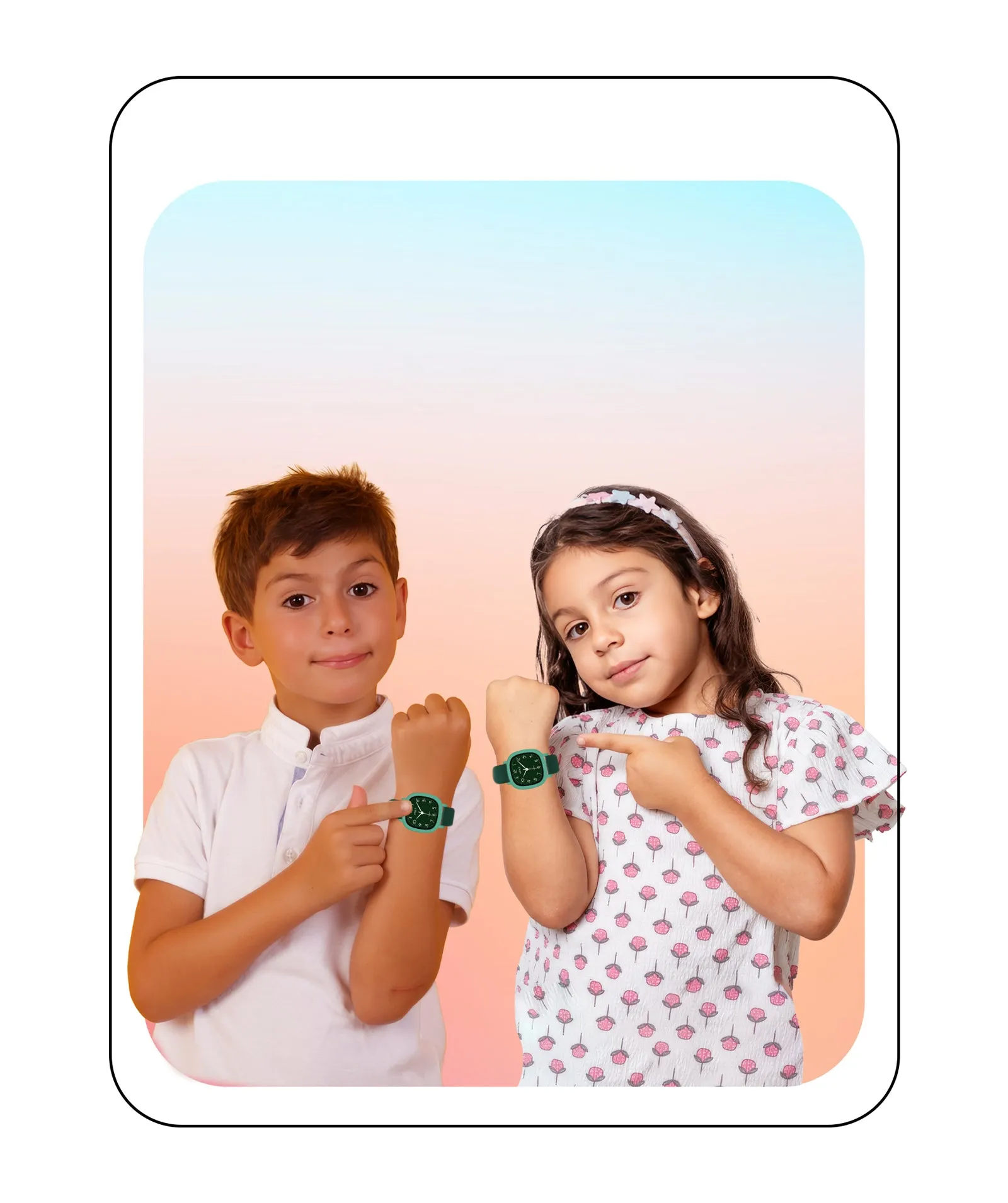 Spiky Eva19 Square Analog Watch for Kids - Black