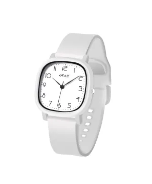 Spiky Eva19 Square Analog Watch for Kids - White