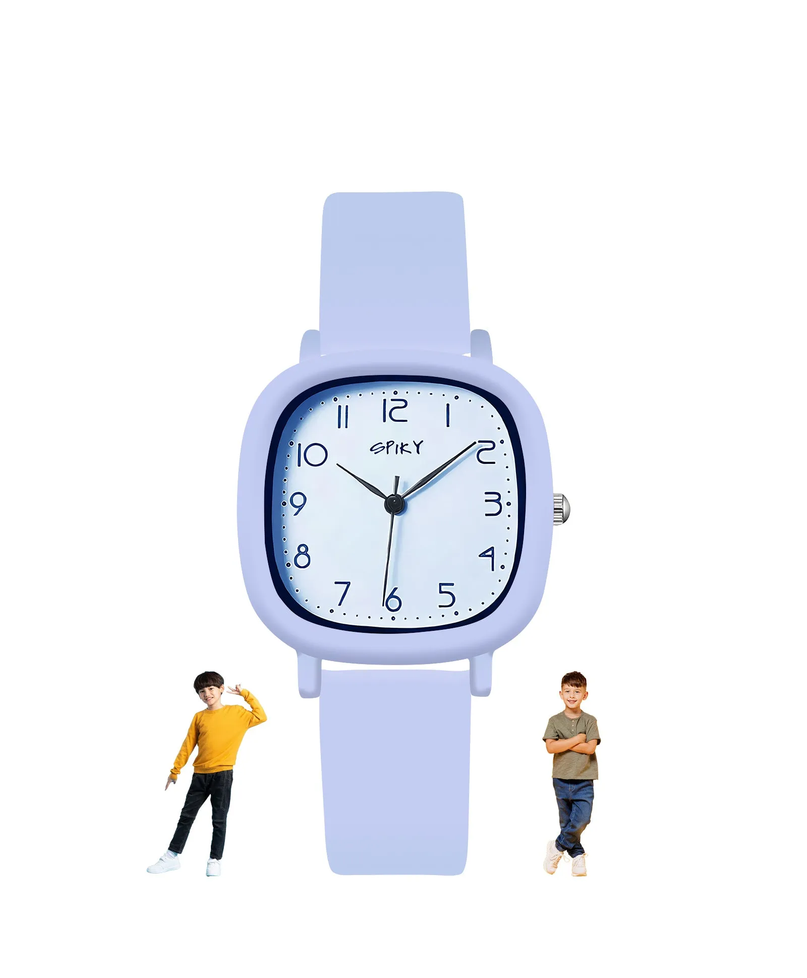 Spiky Eva19 Square Analog Watch for Kids - White