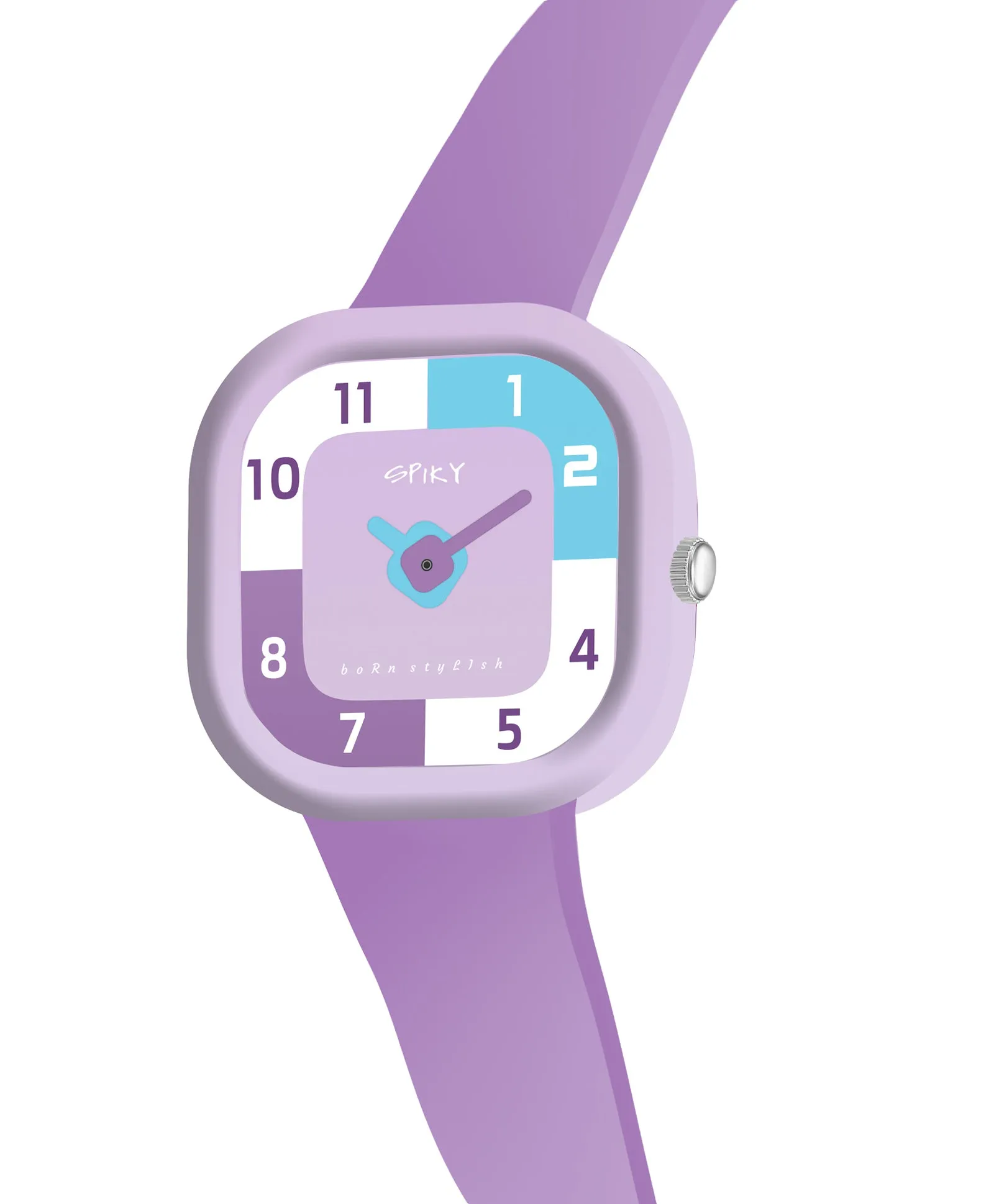 Spiky Square Analog Watch for Kids - Blue
