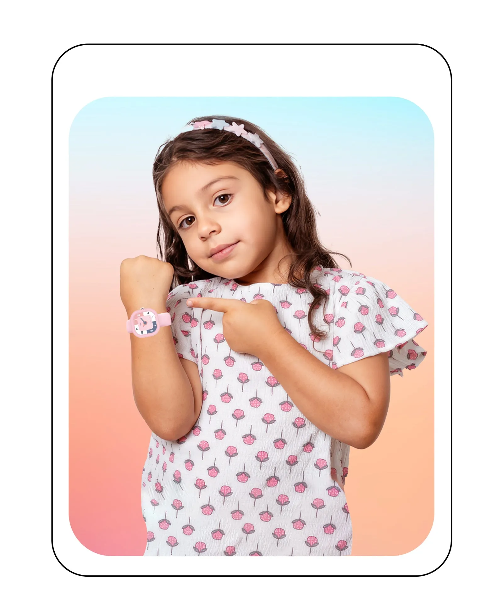 Spiky Square Analog Watch for Kids - Blue