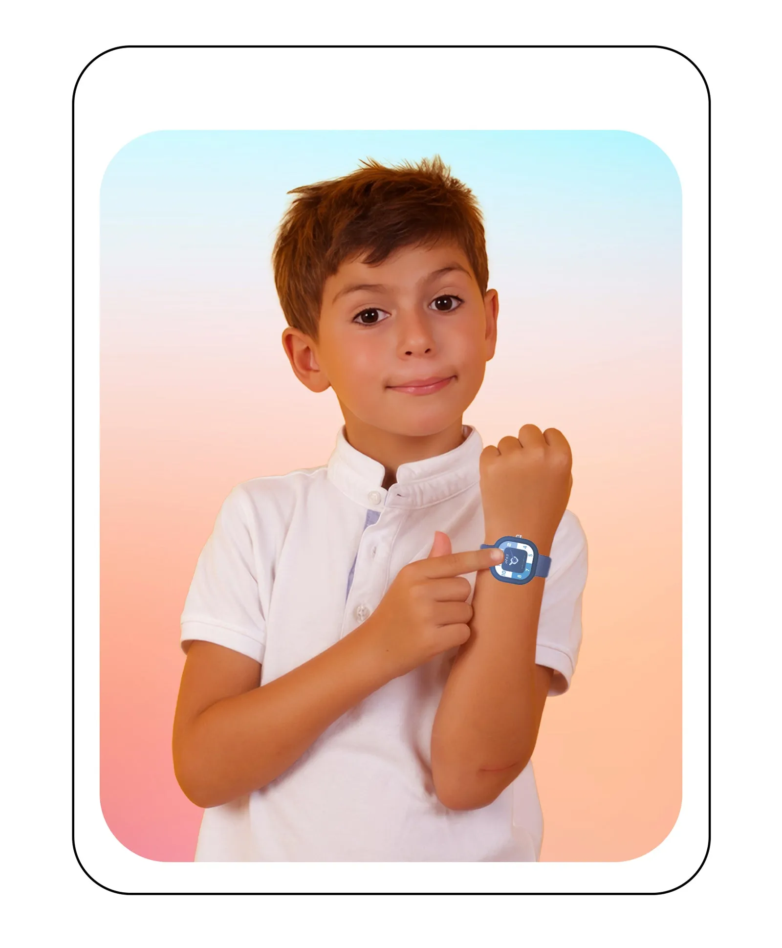 Spiky Square Analog Watch for Kids - Pink