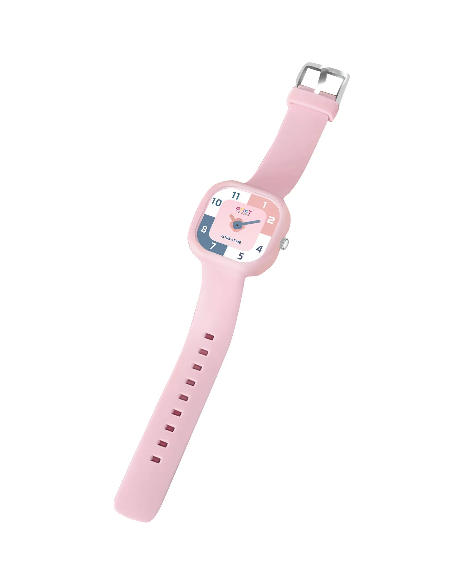 Spiky Square Analog Watch for Kids - Pink