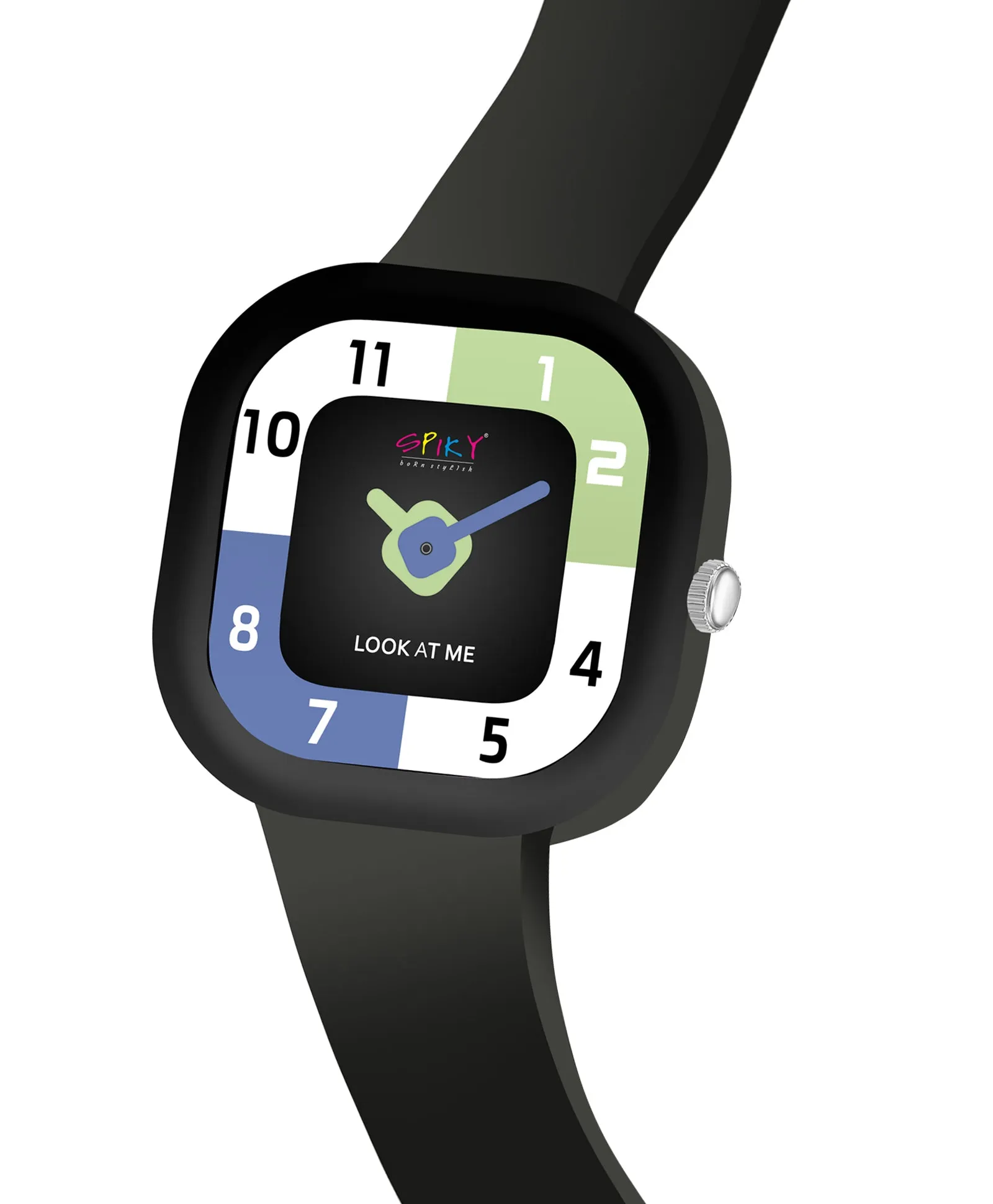 Spiky Square Analog Watch for Kids - Pink