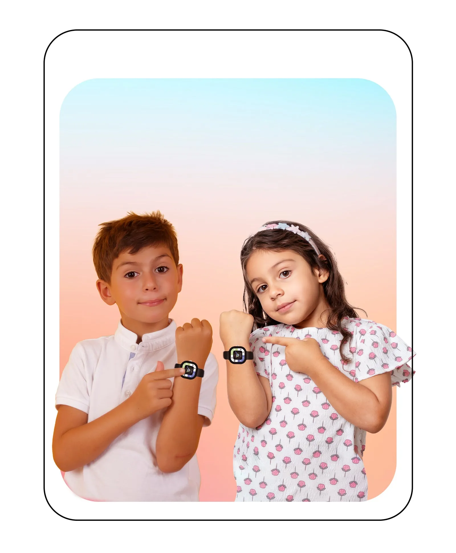 Spiky Square Analog Watch for Kids - Pink