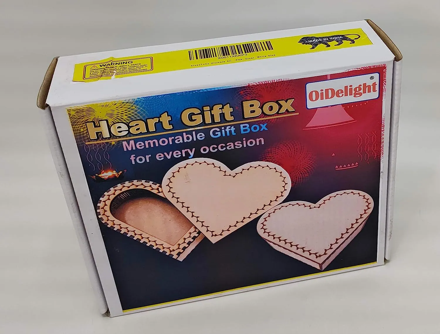 StepsToDo _ Heart Shaped Wooden Box | Elegant Designer Decorative Art | Vanity Box Use for Gifts, Chocolate, Jewelry storage (T280_P2)